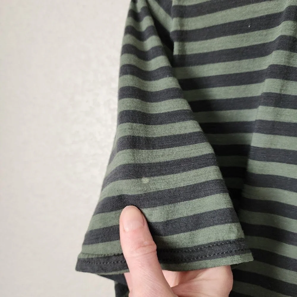 PATAGONIA‎ Merino Wool Striped Polo Shirt Green Outdoor Core Size L